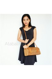 Travel bags sling leather rattan ata handwoven bali